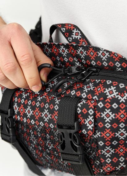 Большая мужская сумка бананка Sambag DynamicDart чорна тканевая 38 × 21 × 7 см (80411148m) | Зображення 4