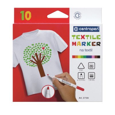 Набор маркеров Centropen набор для текстиля Textile 1.8 мм 10 шт (2739.10)