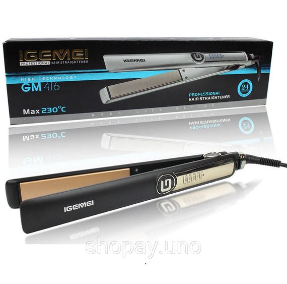 Щипці утюжок для волосся GEMEI GM-416 Чорний | Зображення 1