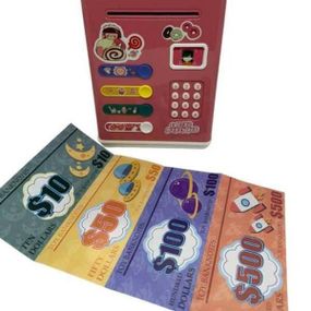 Сейф копилка с купюроприемником и отпечатком пальца 778A-2 Розовый