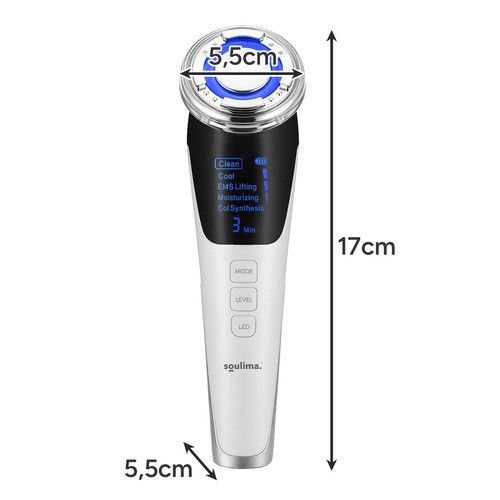 Масажер для обличчя 5-в-1 SOULIMA | Безголкова мезотерапія, EMS-ліфтинг, світлотерапія, тепло/холод | Зображення 2
