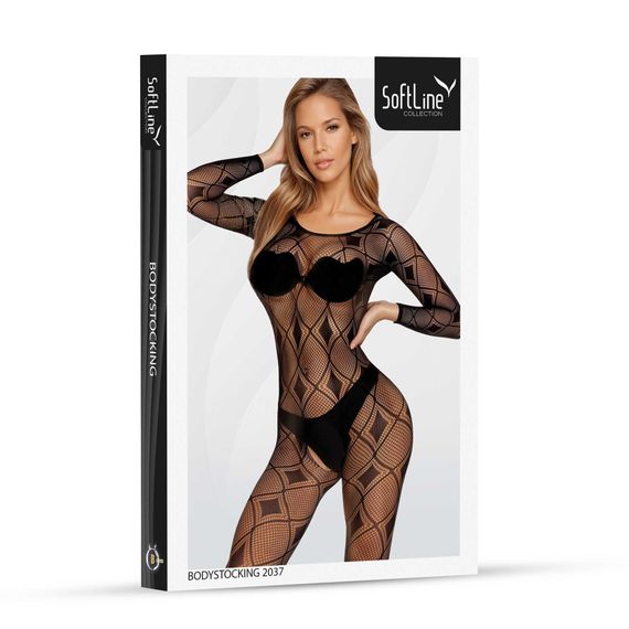 Бодістокінг - Bodystocking 2037, black - One Size | Зображення 3