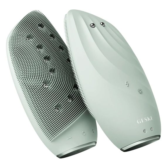 Очистительная щетка для лица GESKE Sonic Thermo Facial Brush&Face-Lifter 8в1 white, Зеленый | Зображення 5