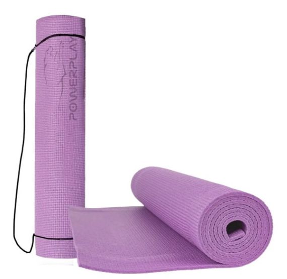Килимок для йоги та фітнесу PowerPlay 4010 PVC Yoga Mat Лавандовий (173x61x0.6) (PP_4010_Lavender_(173*0,6)