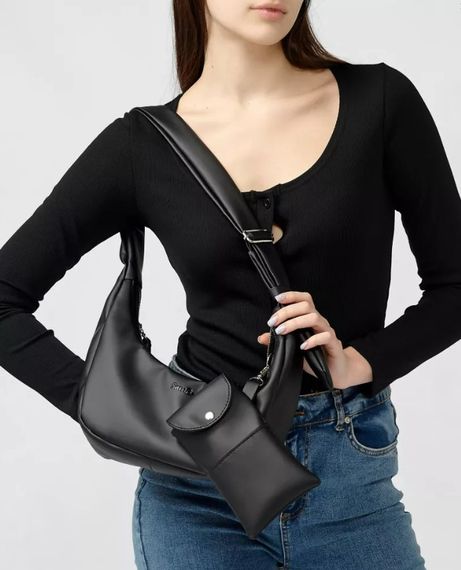 Сумка жіноча Sambag HOBO S чорний 30 х 13 х 8 см (53100001) | Зображення 4