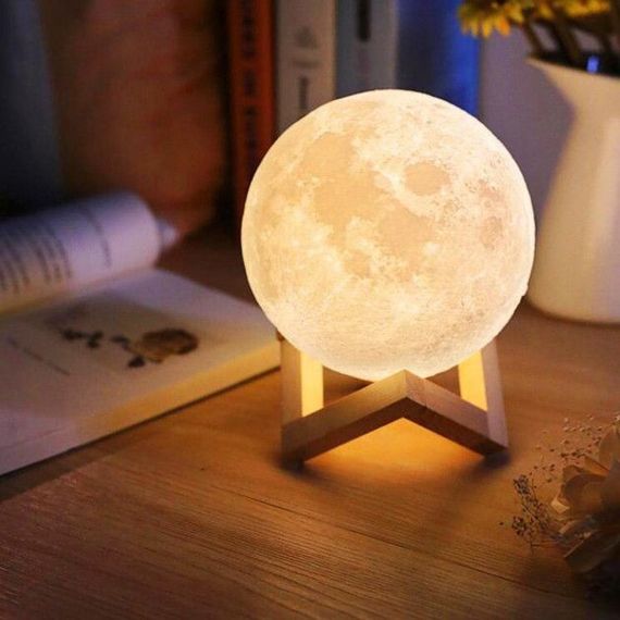 Нічник світиться місяць Moon Lamp 13 см, Нічник для дитини на ніч, Нічник для гарного сну дитини | Зображення 6