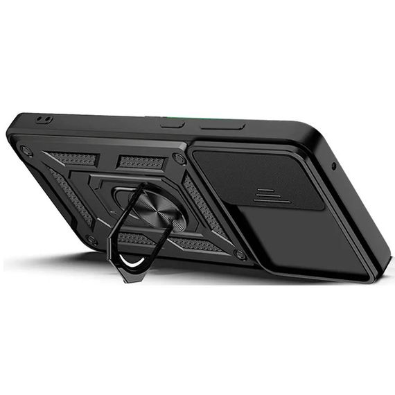Ударопрочный чехол Camshield Serge Ring для Samsung Galaxy M14 5G TPU+PC, Шторка на камеру, Черный | Зображення 1