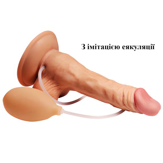 Реалистичный вибрирующий фаллоимитатор Real Orgasm с имитацией семяизвержения (21*3.5 см, USB) | Зображення 3