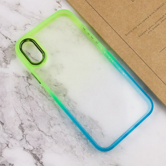 Чохол TPU+PC Fresh sip series для Apple iPhone XS Max (6.5") Бірюзовий / Лимонний | Зображення 2