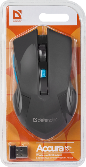 Мишка Defender Accura MM-275 Black-Blue (52275) | Зображення 3