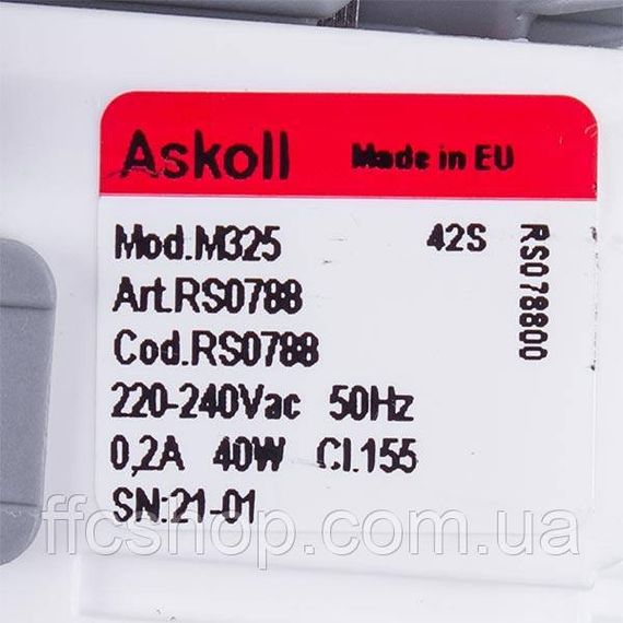 Помпа (насос) для стиральной машины Askoll 40W M325 RS0789 C00526201 (медная обмотка) ff | Зображення 3