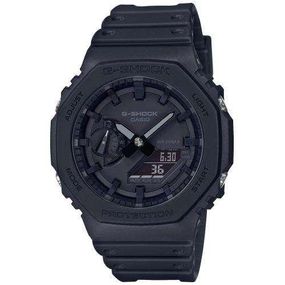 Чорні полімерні чоловічі наручні годинники Casio оригінал Японія G-Shock GA-2100-1A1ER з полімерним ремінцем