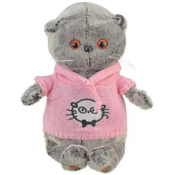 Игрушка мягкая Кот Басик в свитере 30см В розовом