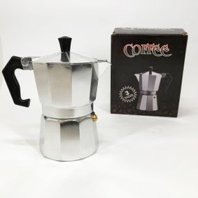 Кофеварка для приготовления кофе на плите UNIQUE, Кофеварки из нержавейки, Гейзерная кофеварка сталь JN-35