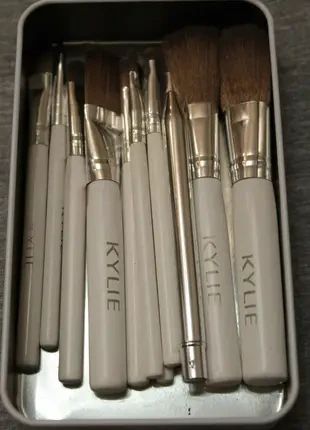 Професійний набір кистей для макіяжу Kylie Jenner Make-up brush Gold set 12 шт | Зображення 2