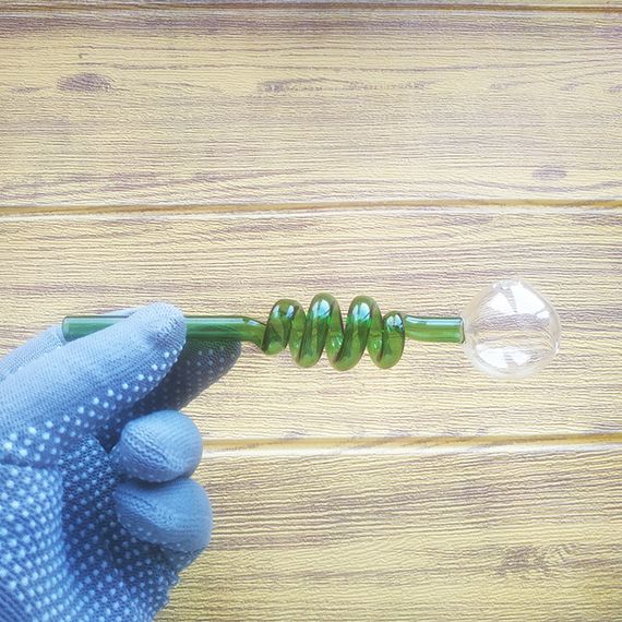 Стеклянная трубка Helix Oil Green | Зображення 1