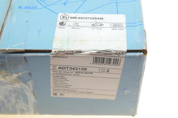 Диск гальмівний передній Toyota Avensis 97-03 276x25  ADT343159 | Зображення 6