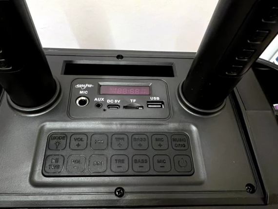 Портативная Bluetooth колонка ZQS4247 16Вт с 2 микрофонами караоке USB TF FM AUX | Зображення 4