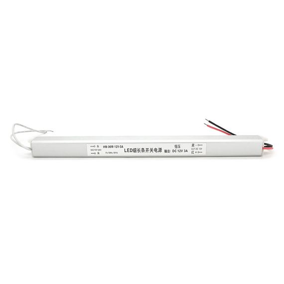 Імпульсний блок живлення для LED, HM-36W-12V-3А (36Вт) 260V IP20 (259*18*18)