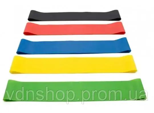 Резинки для фитнеса 30см, универсальный тренажер, 5 резинок, Резинки для йоги, Резинки для пилатеса | Зображення 1