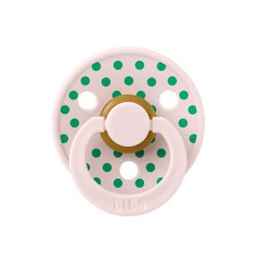 Соска пустушка BIBS Polka Colour Latex кругла 6-18 міс  Petal / Cactus