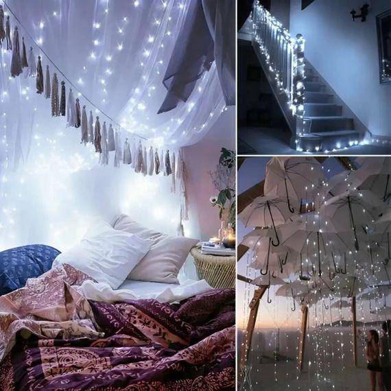 Гірлянда Роса на батарейках 20м 200Led Xmas Холодний білий (23457324404_152) | Зображення 2