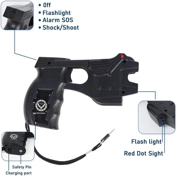 Найпотужніший Паралізатор (шокер) Стріляючий електрошокер Taser Stage Eagle USA + лазер Топ Продажів + 9 Картриджа | Зображення 4