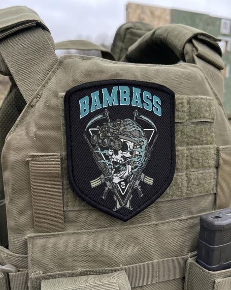 Шеврон Донбас нашивка на форму тактичний патч на липучці емблема на одяг військовий шеврон щит 9х7,5 см