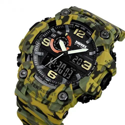 Годинник наручний чоловічий SKMEI 1520CMGN CAMO GREEN, годинник військовий чоловічий, для військовослужбовців. Колір: камуфляж | Зображення 3
