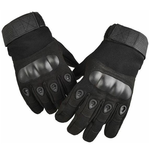 Тактические перчатки с закрытыми пальцами, размер L, Черные / Полнопалые перчатки