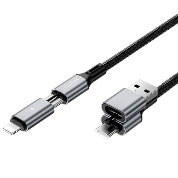 Дата кабель WIWU C077 Cyberlink Type-C to Lightning 27W (1m) Silver | Зображення 3