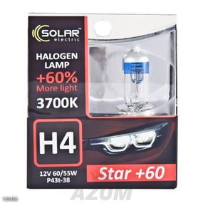 1234S2 SOLAR Автолампа H4 12V 60/55W P43t-38 Starlight + 60%, SET