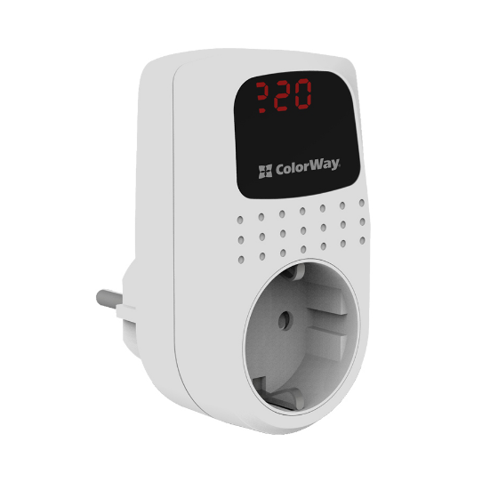 Реле напруги 16А 3680W 150V-210V/230V-280V білий DS2 ColorWay | Зображення 2