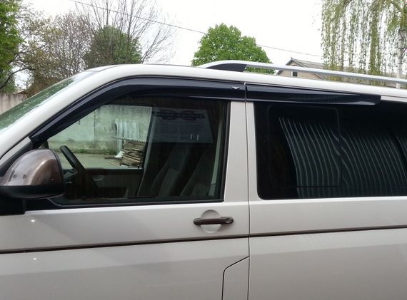 Ветровики (4 шт, Sunplex Sport) для Volkswagen T5 Transporter 2003-2010 гг | Зображення 4
