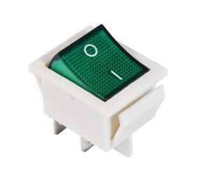 Перемикач KCD2-201N G/W 220V 1 кнопка з підсвічуванням зелений Ny95500769