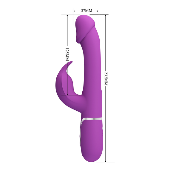 Вибратор с стимулятором клитора PRETTY LOVE - Kampas Rabbit 3 in 1 Purple, BW-500025-3 sexstyle | Зображення 8
