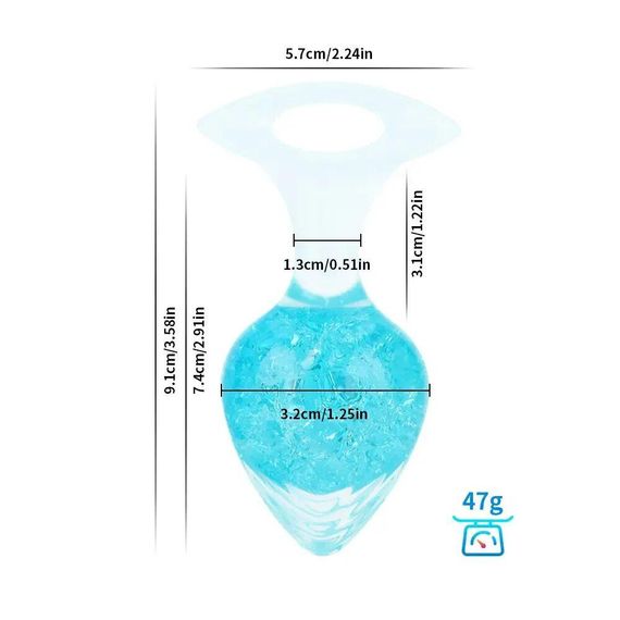 Анальная пробка Liebe Seele Heart-shaped Crystal Anal Plug - Blue Small Sex Aura | Зображення 1