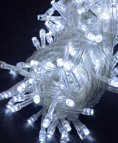 Светодиодная гирлянда 300 LED 15m прозрачный провод белый