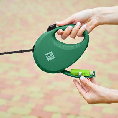 Поводок для собак WAUDOG R-leash с контейнером для пакетов L до 40 кг 5 м зеленый (262918) | Зображення 5