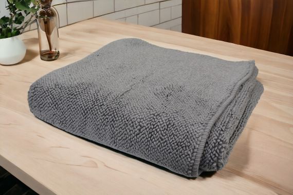 Полотенце-коврик LUX-2 Kayra 65х105 см для ног темно-серый | Зображення 1