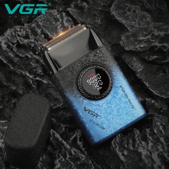 Триммер для волос VGR V-377 синий • Аккумуляторная машинка для стрижки Hair Clippers V-377, шейвер для бороды, усов и окантовки | Зображення 3