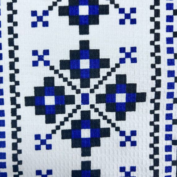 Кухонний рушник Emily Традиції вафельний 46х60 см синій (94280371) | Зображення 3