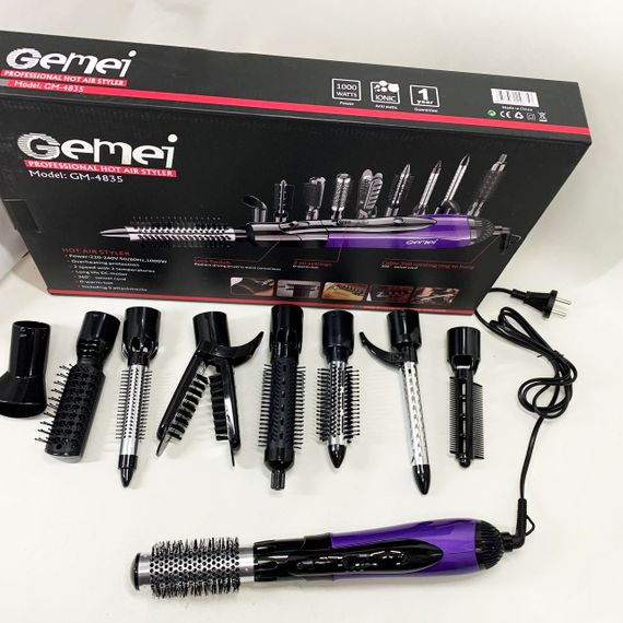 Профессиональный фен для укладки волос с насадкой Gemei, Фен для укладки волос с функцией ионизации AL-65 | Зображення 3