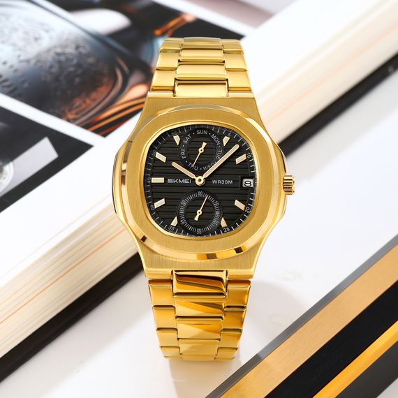 Класичний чоловічий годинник Skmei 2423GD Gold | Зображення 3