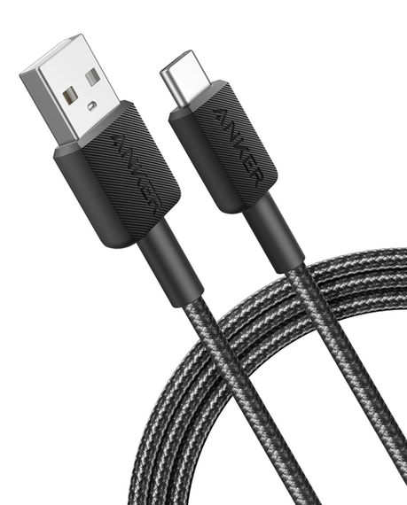 Кабель Anker 322 USB-A to USB-C - 1.8m Nylon Black | Зображення 1