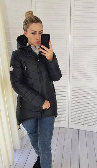 Елегантна жіноча парка, арт. 300, чорний | Зображення 2