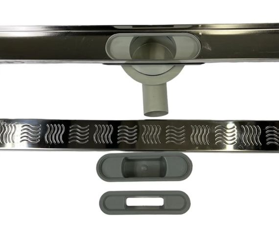 Душовий канал з горизонтальним фланцем Maxiflow Standart Line 60 см решітка 360° Хвиля 4013.00360K.060.1 | Зображення 1