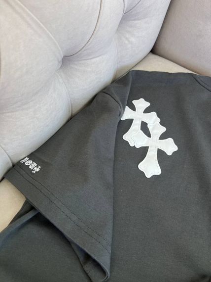Футболка Chrome Hearts сірого кольору (білі хрести) f730 | Зображення 7