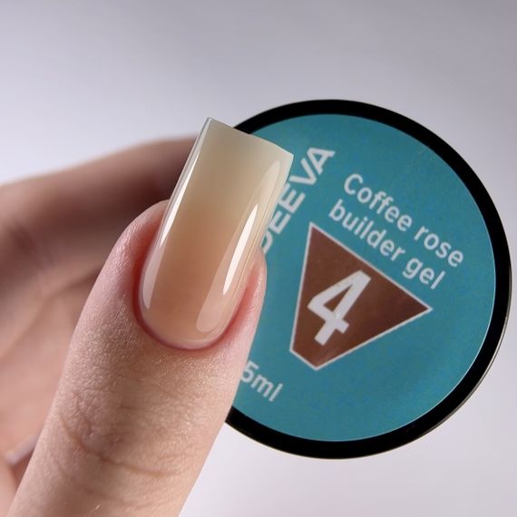 Моделюючий гель AVDEEVA COFFEE ROSE builder gel №04 (бежево-коричневий) 15мл HEMA & TPO FREE