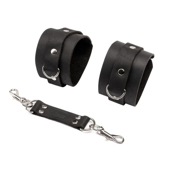 Наручники із натуральної шкіри Flirty Leather - Black, KC00020 Sex Aura